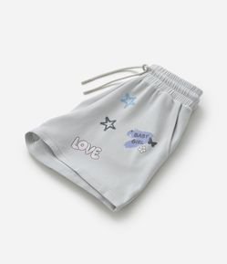 Bermuda Infantil em Microfibra com Estampa Divertida Baby Girl -Tam 5 a 14 Anos