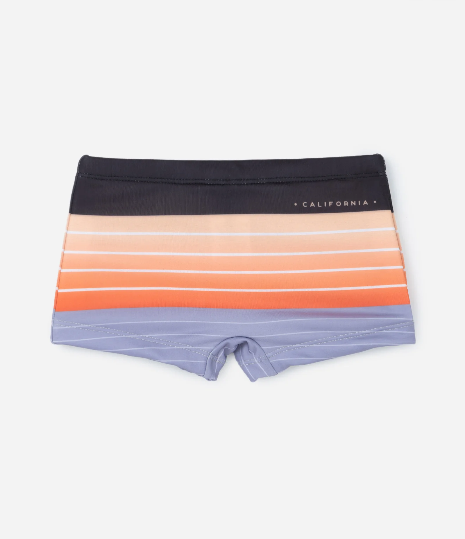 Sunga Boxer Infantil com Estampa de Listras - Tam 5 a 14 Anos Preto/Laranja/Azul 1