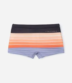 Sunga Boxer Infantil com Estampa de Listras - Tam 5 a 14 Anos