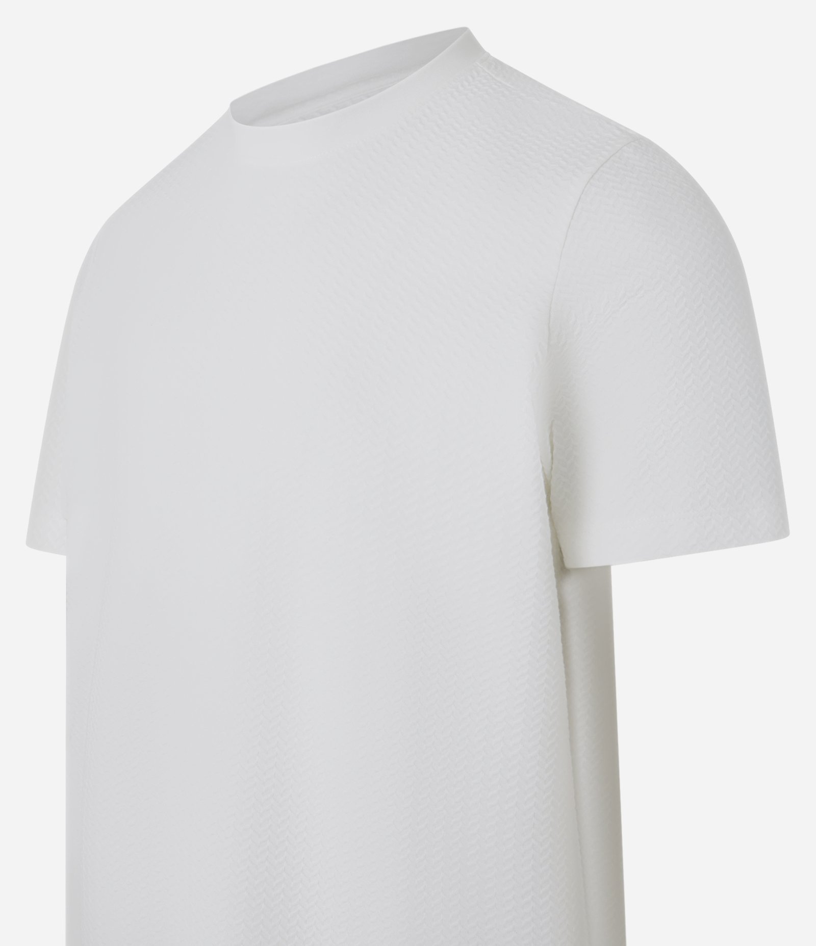 Camiseta Básica em Algodão com Textura Branco 5