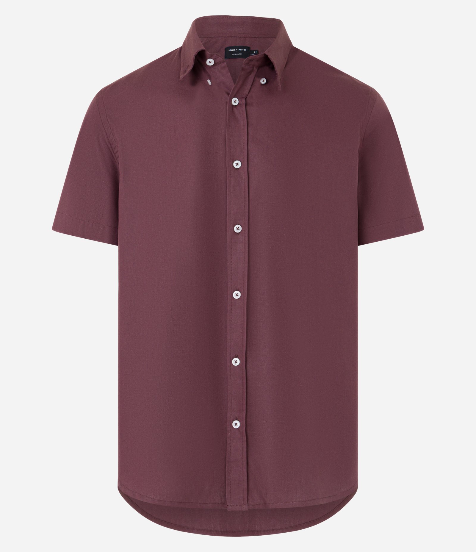 Camisa Comfort em Oxford com Gola Colarinho e Manga Curta Vermelho 4