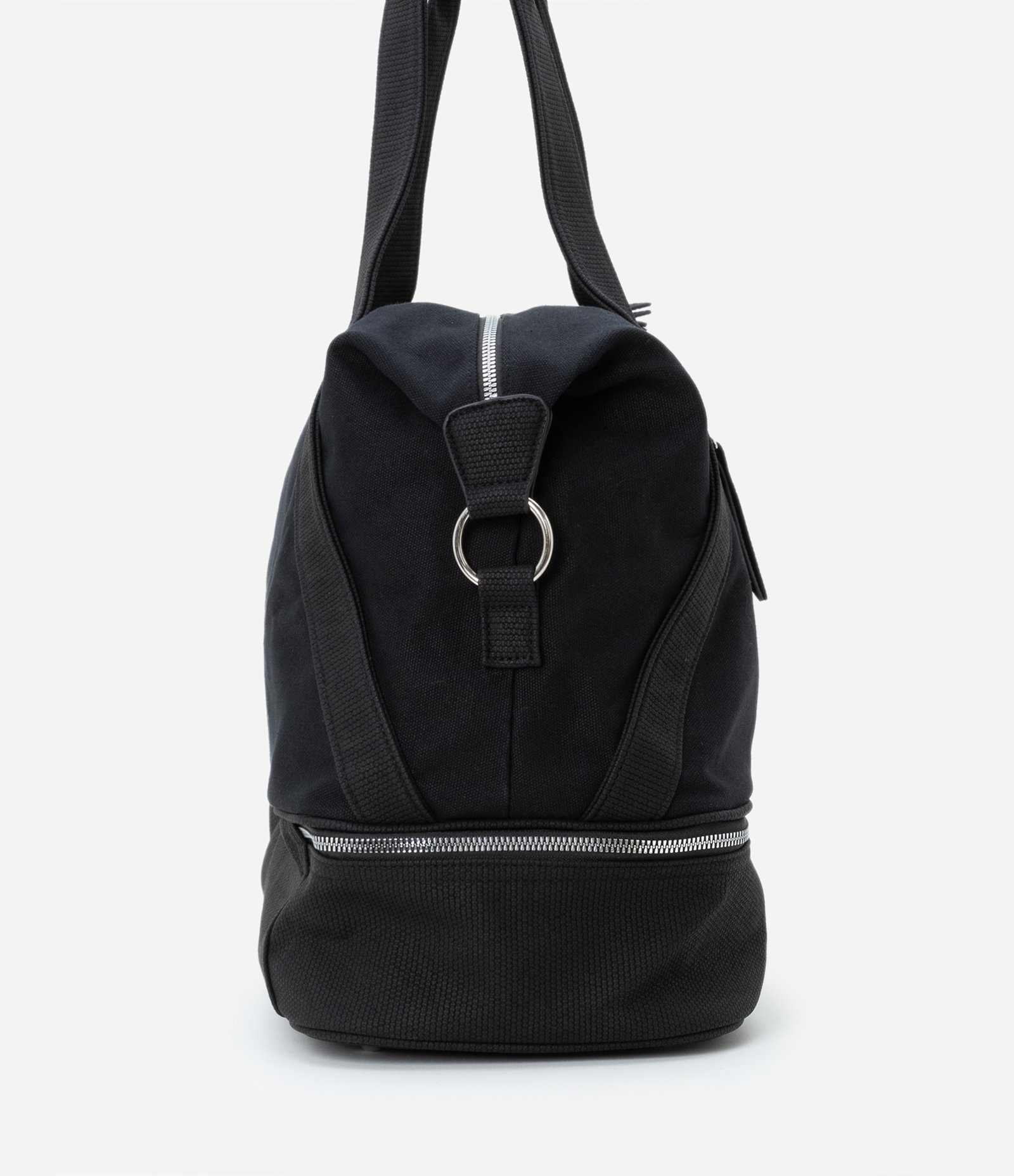 Bolsa Mala Grande com Zíper Contrastante e Alça Dupla Preto 3