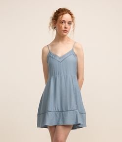 Vestido Curto em Viscose com Detalhe no Busto