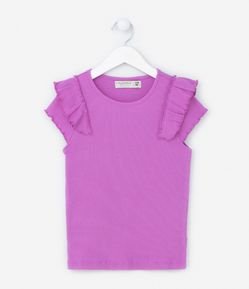 Blusa Infantil em Ribana com Babadinhos - Tam 5 a 14  Anos