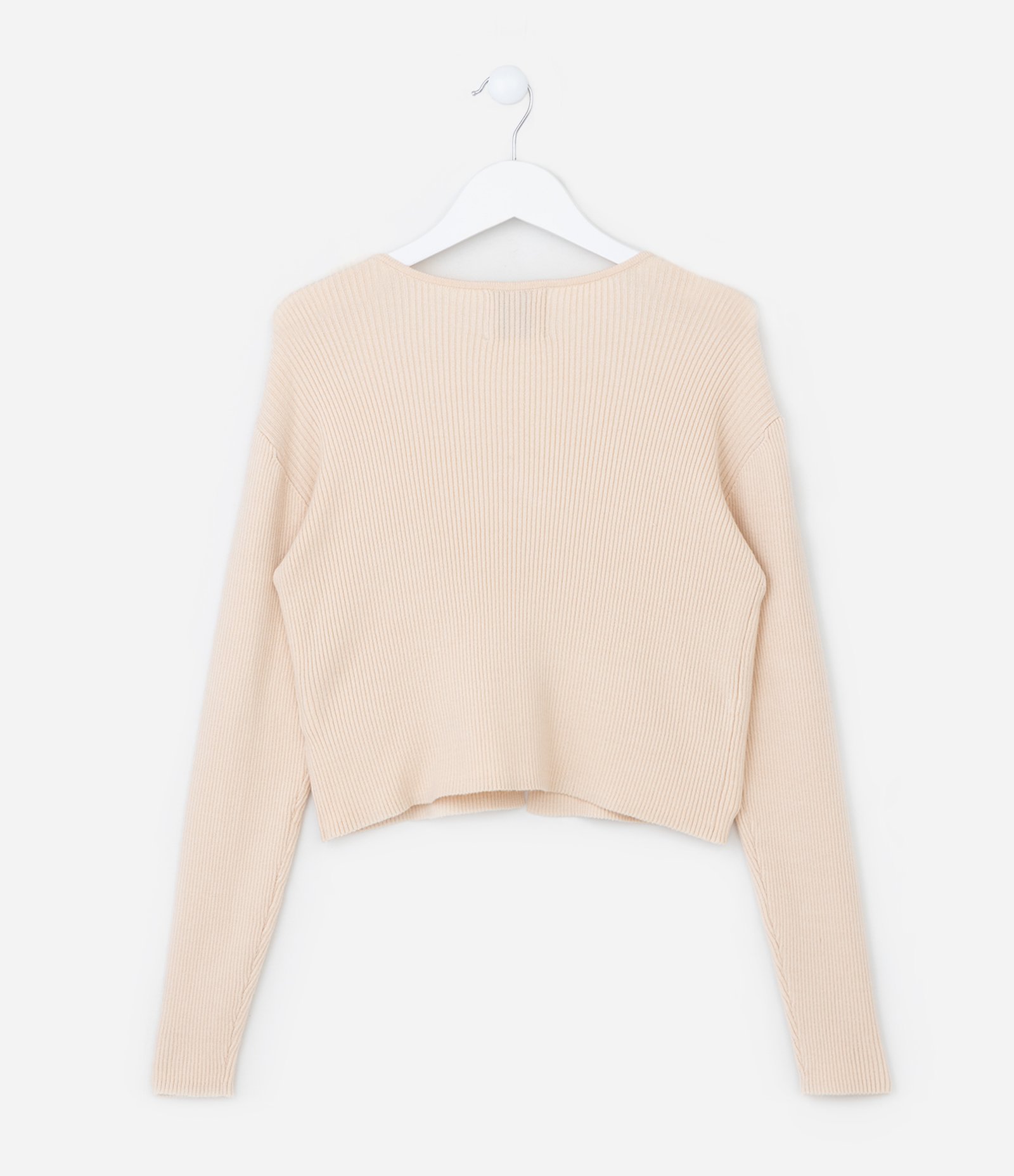 Cardigan Infantil Canelado em Viscose - Tam 5 a 14 anos Bege 3