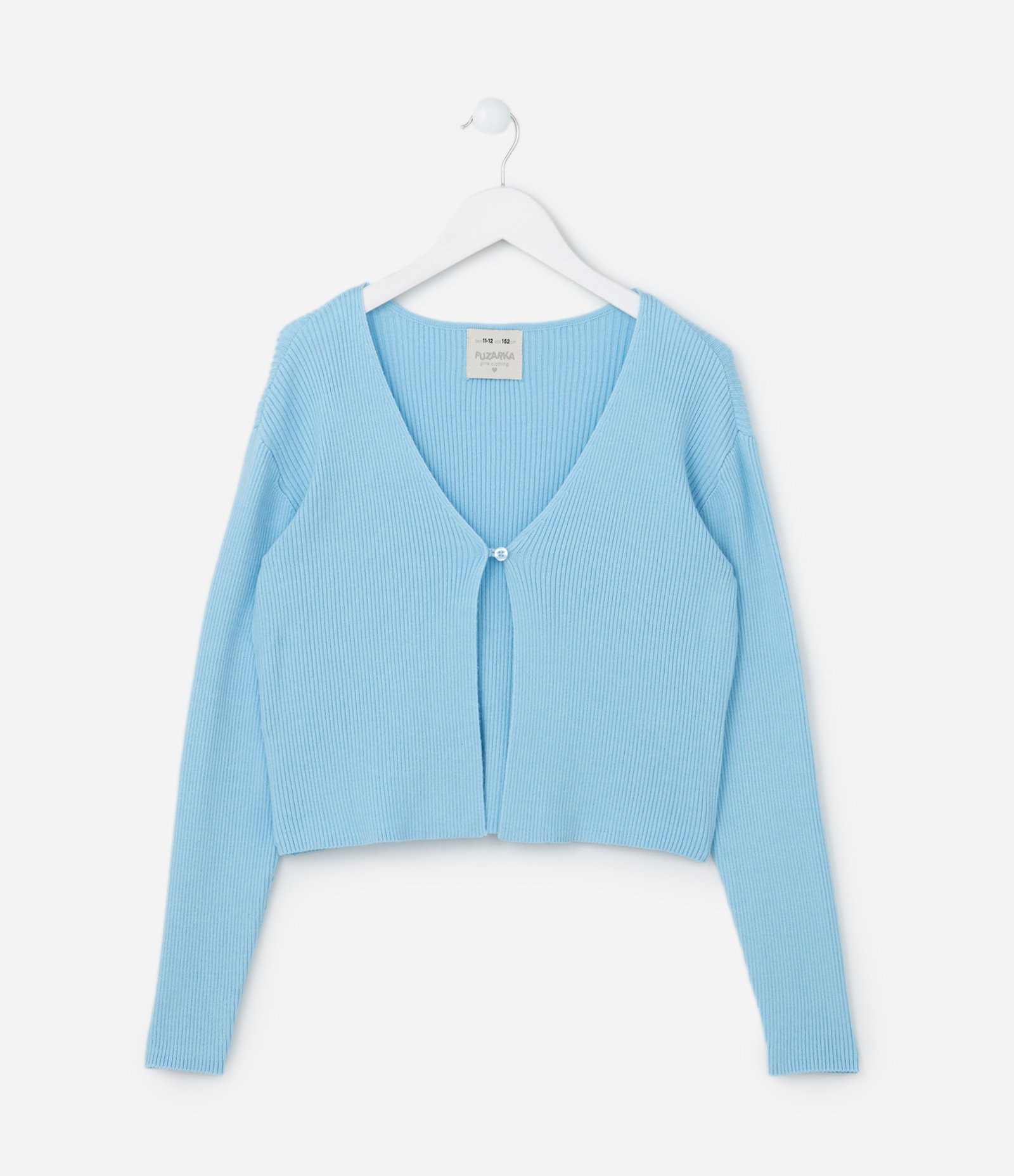 Cardigan Infantil Canelado em Viscose - Tam 5 a 14 anos Azul 1