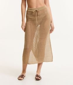 Saída de Praia Saia Midi em Crochê