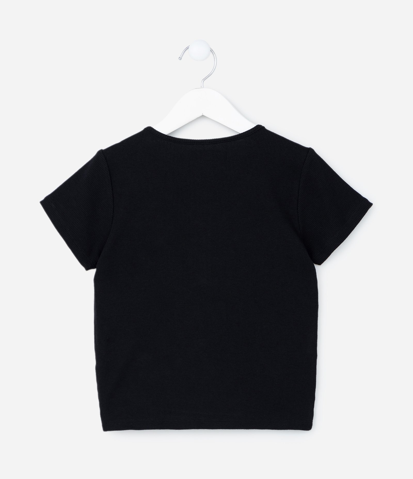 Camiseta Infantil com Botões - Tam 5 a 14 Anos Preto 2