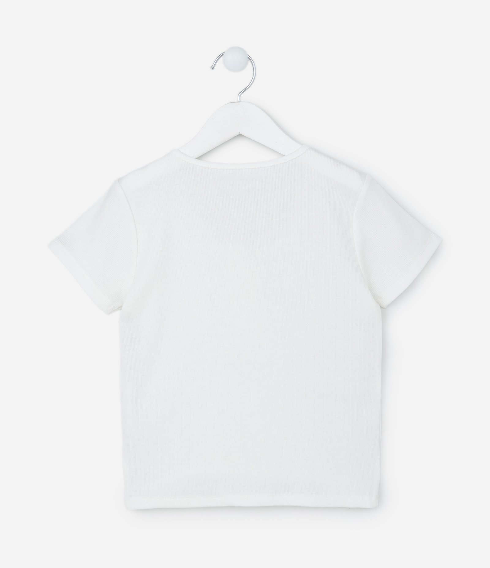 Camiseta Infantil com Botões - Tam 5 a 14 Anos Branco 2