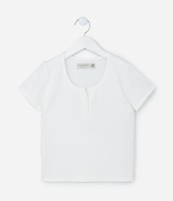 Camiseta Infantil com Botões - Tam 5 a 14 Anos
