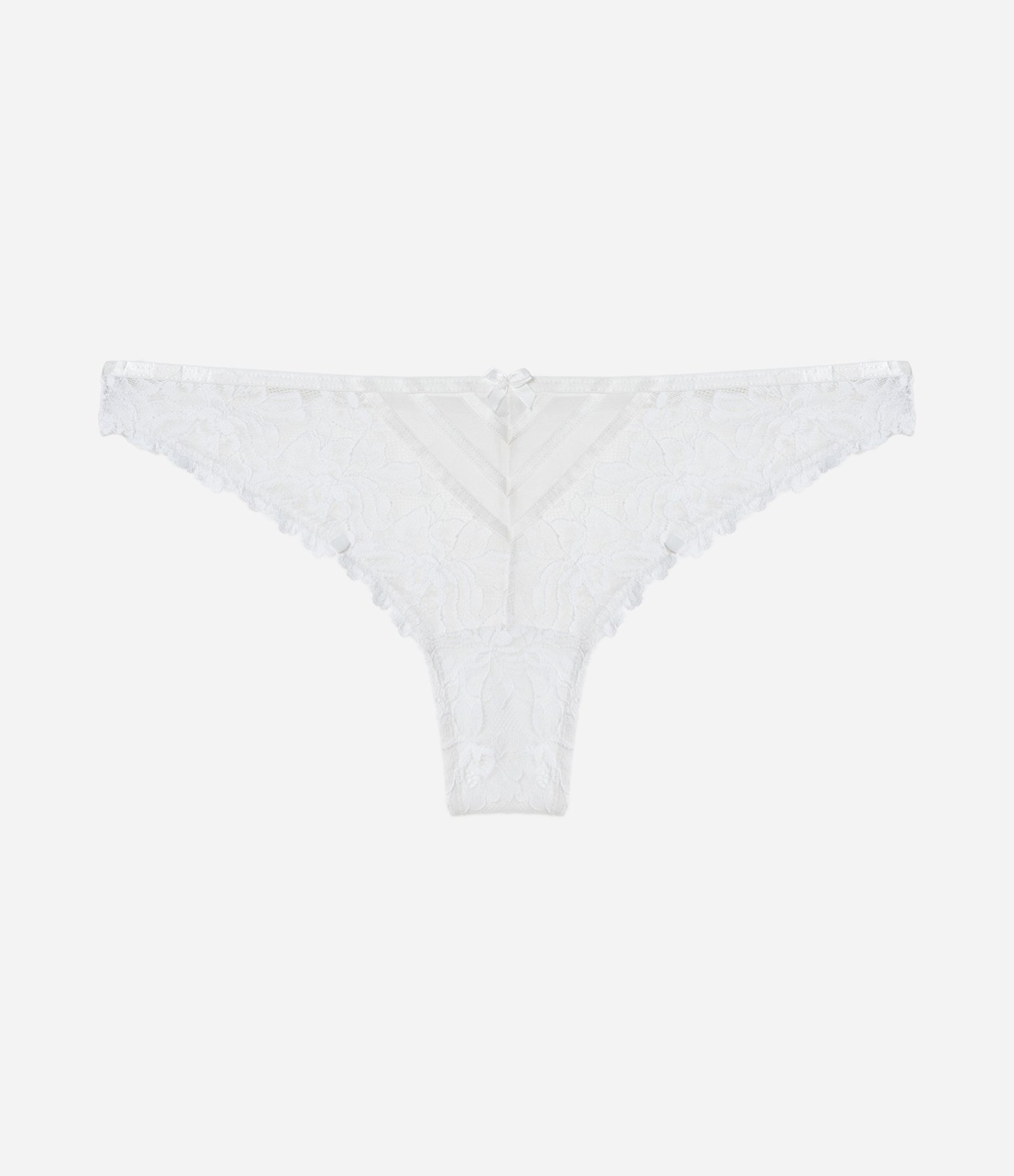 Calcinha Biquíni Fio em Renda Floral Branco 6