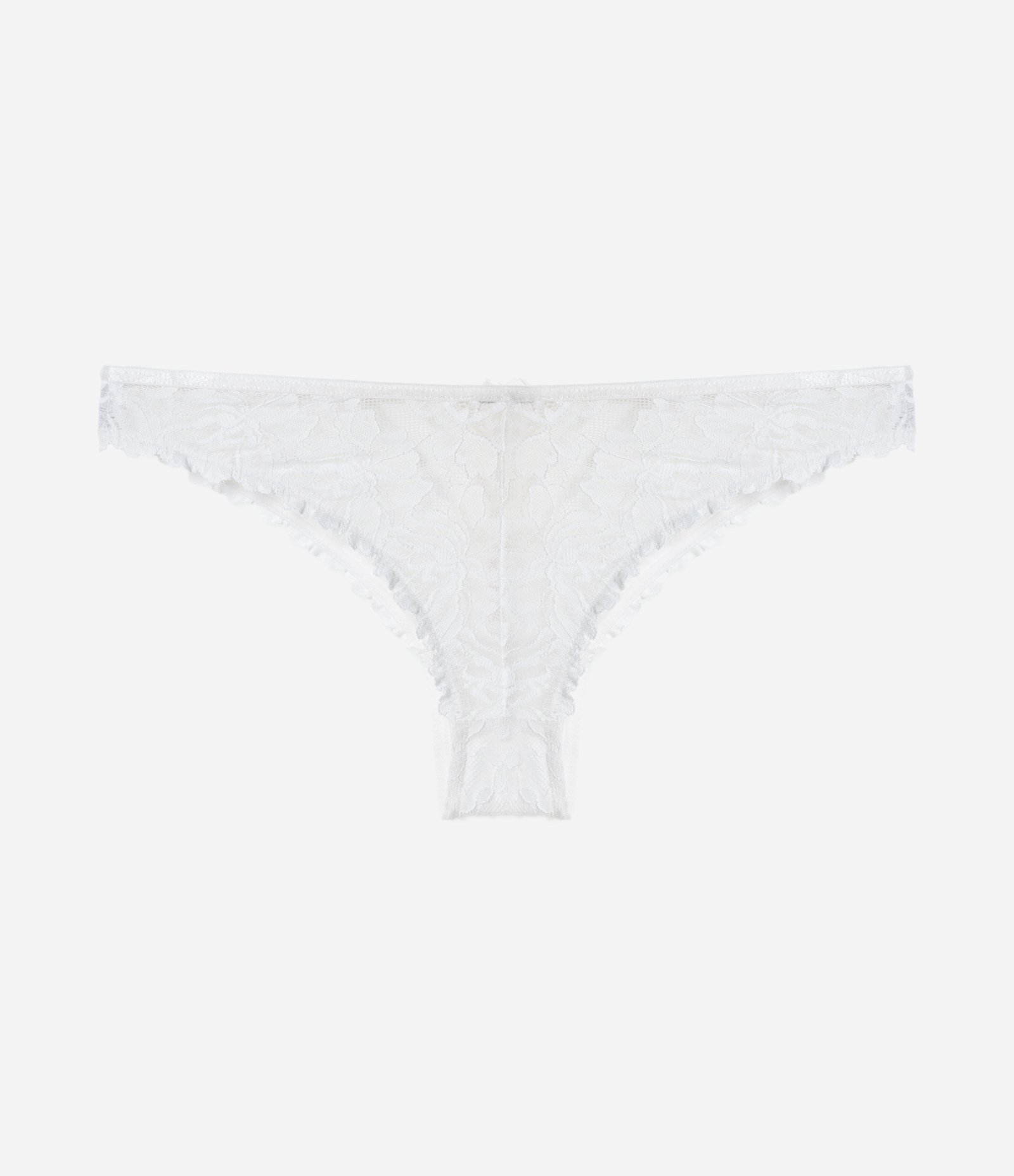 Calcinha Biquíni Fio em Renda Floral Branco 7