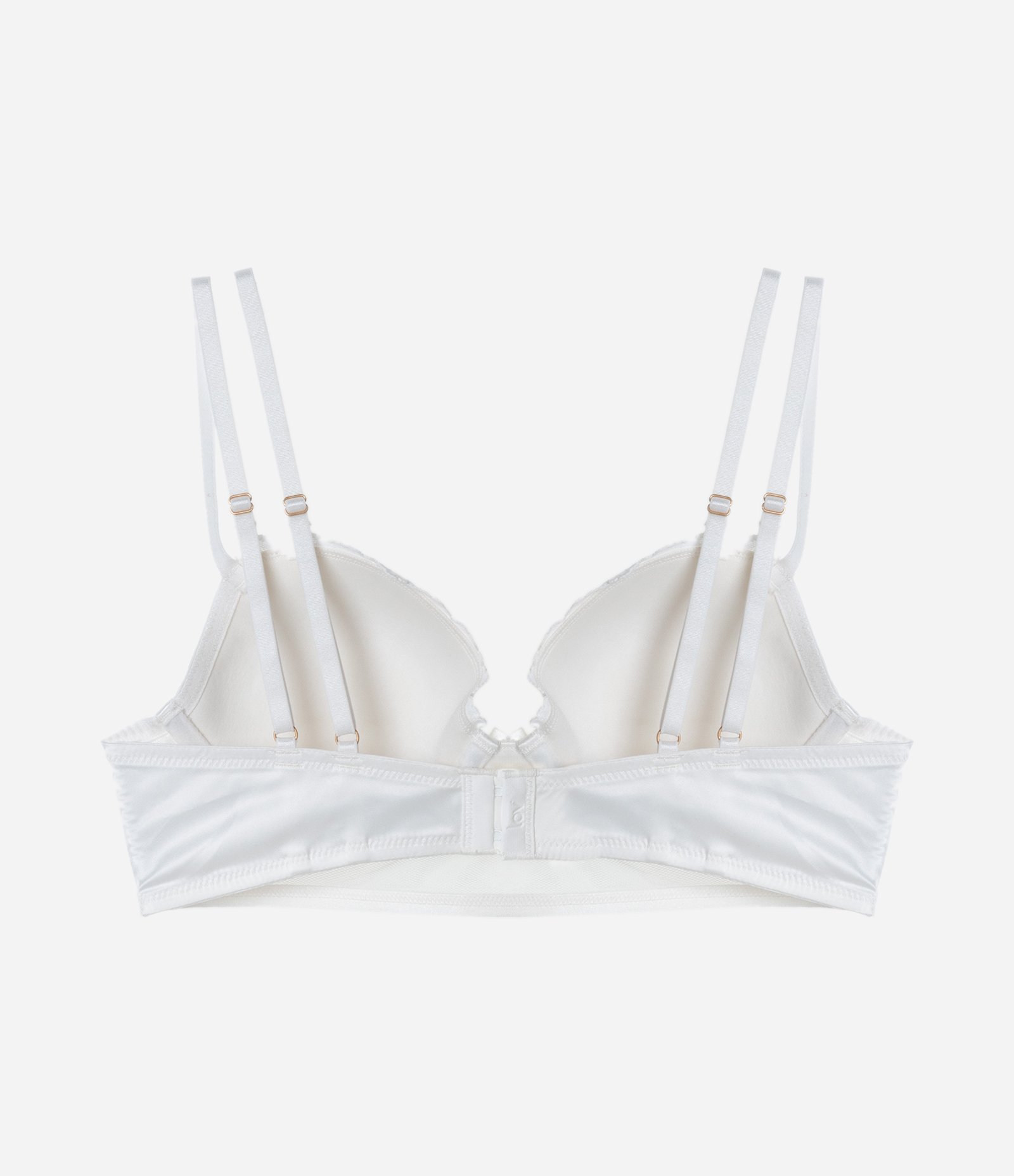 Sutiã Alongado com Bojo Oco em Renda Floral Branco 5