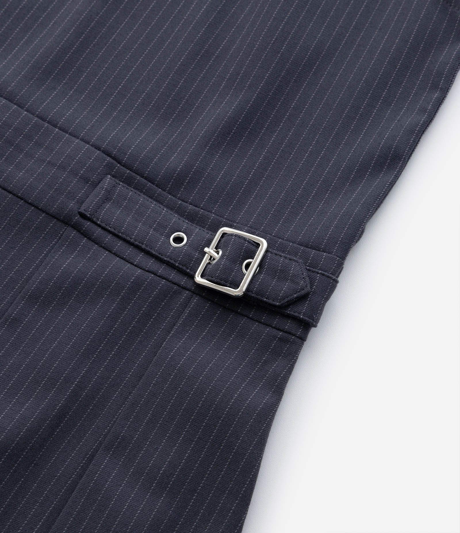 Vestido Infantil em Alfaiataria com Listra Giz e Fivelas na Cintura -Tam 5 a 14 Anos Preto 6