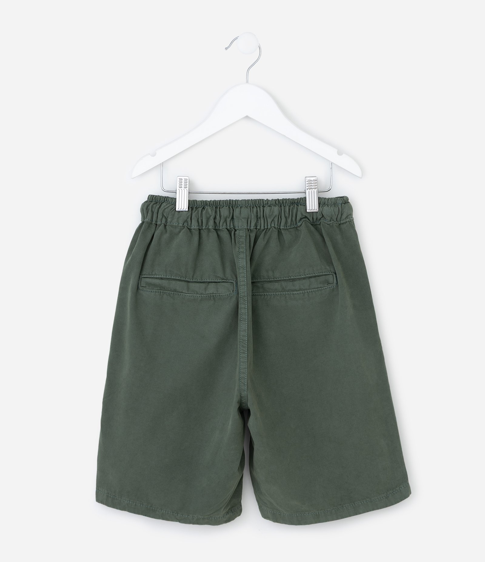 Bermuda Infantil em Sarja com Amarração - Tam 5 a 14 anos Verde Militar 2