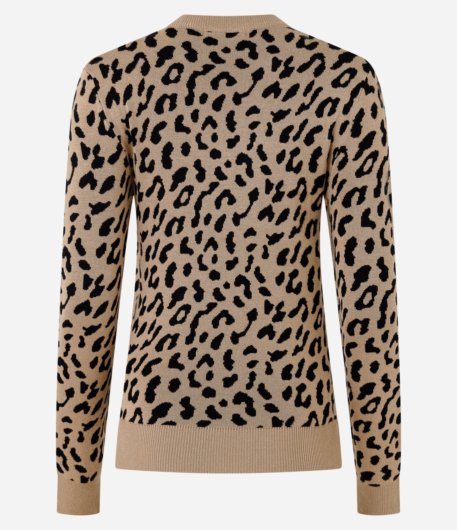 Blusa em Tricot com Ombreira Estampa Animal Print Bege 3