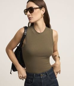 Blusa sem Manga em Ribana com Textura Canelada