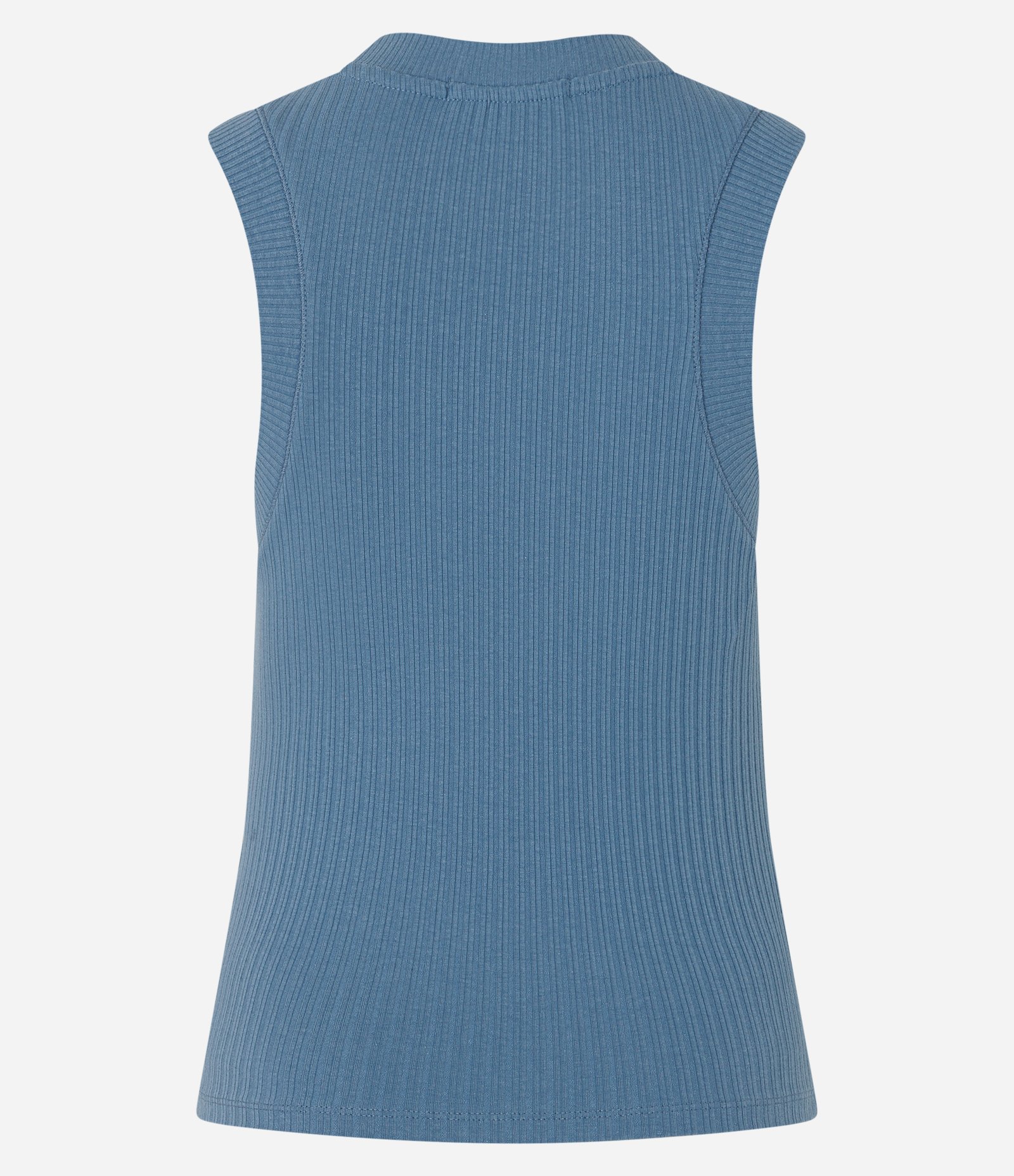 Blusa sem Manga em Ribana com Textura Canelada Azul 8
