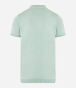 Camisa Polo em Tricô com Gola V