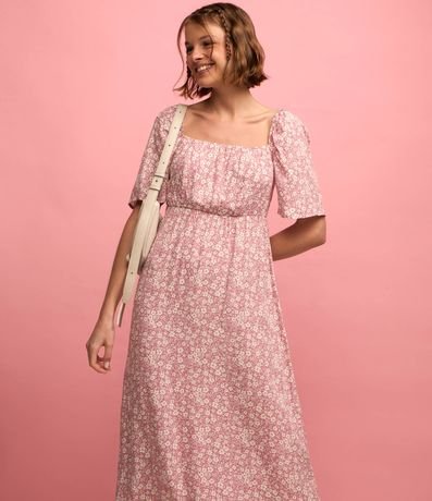 Vestido New Midi em Viscose Floral Liberty Menor preço em Vestido New Midi em Viscose Floral Liberty