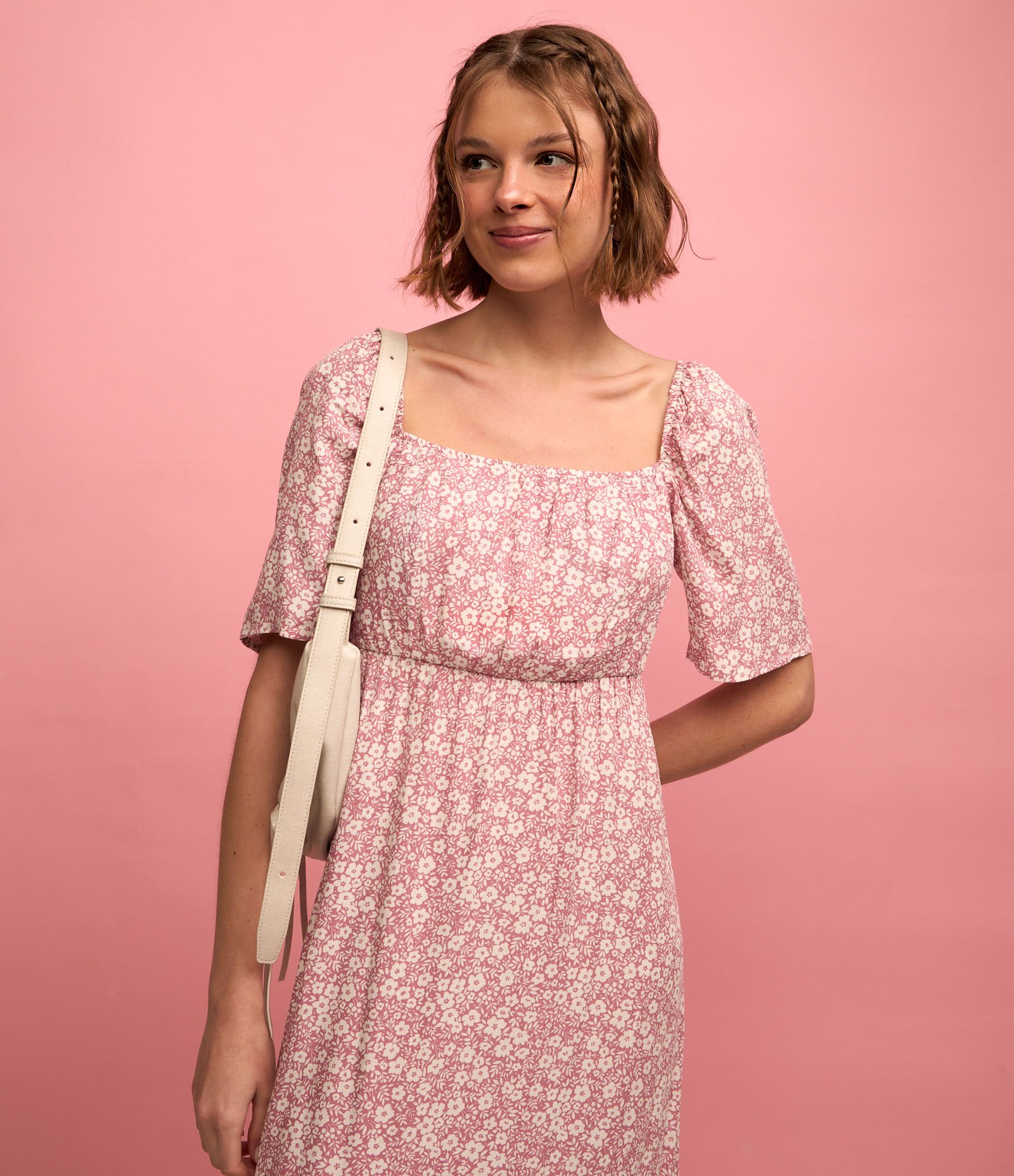 Vestido New Midi em Viscose Floral Liberty Rosa 6