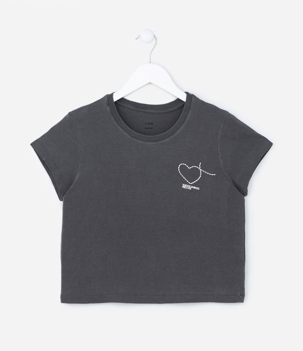 Camiseta Infantil com Estampa Todos Unidos pelo RS - Tam 5 a 14 Anos