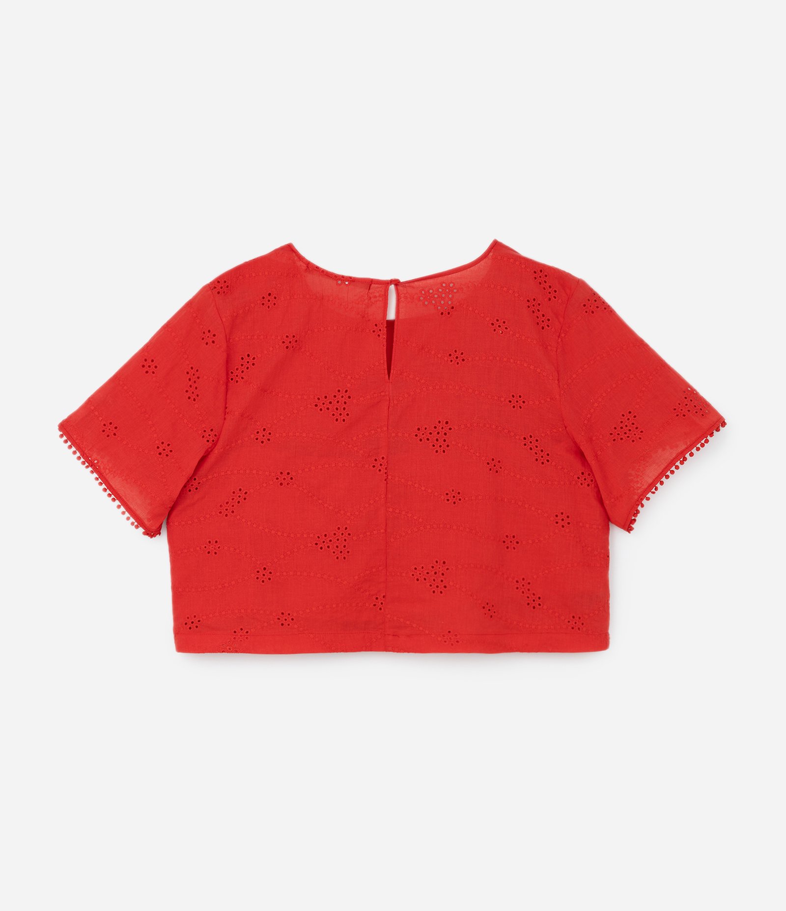 Blusa em Laise com Furinhos Curve & Plus Size Vermelho 6