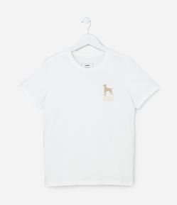 Camiseta Infantil em Algodão Estampa Cachorro Casca de Bala - Tam 5 a 14 anos