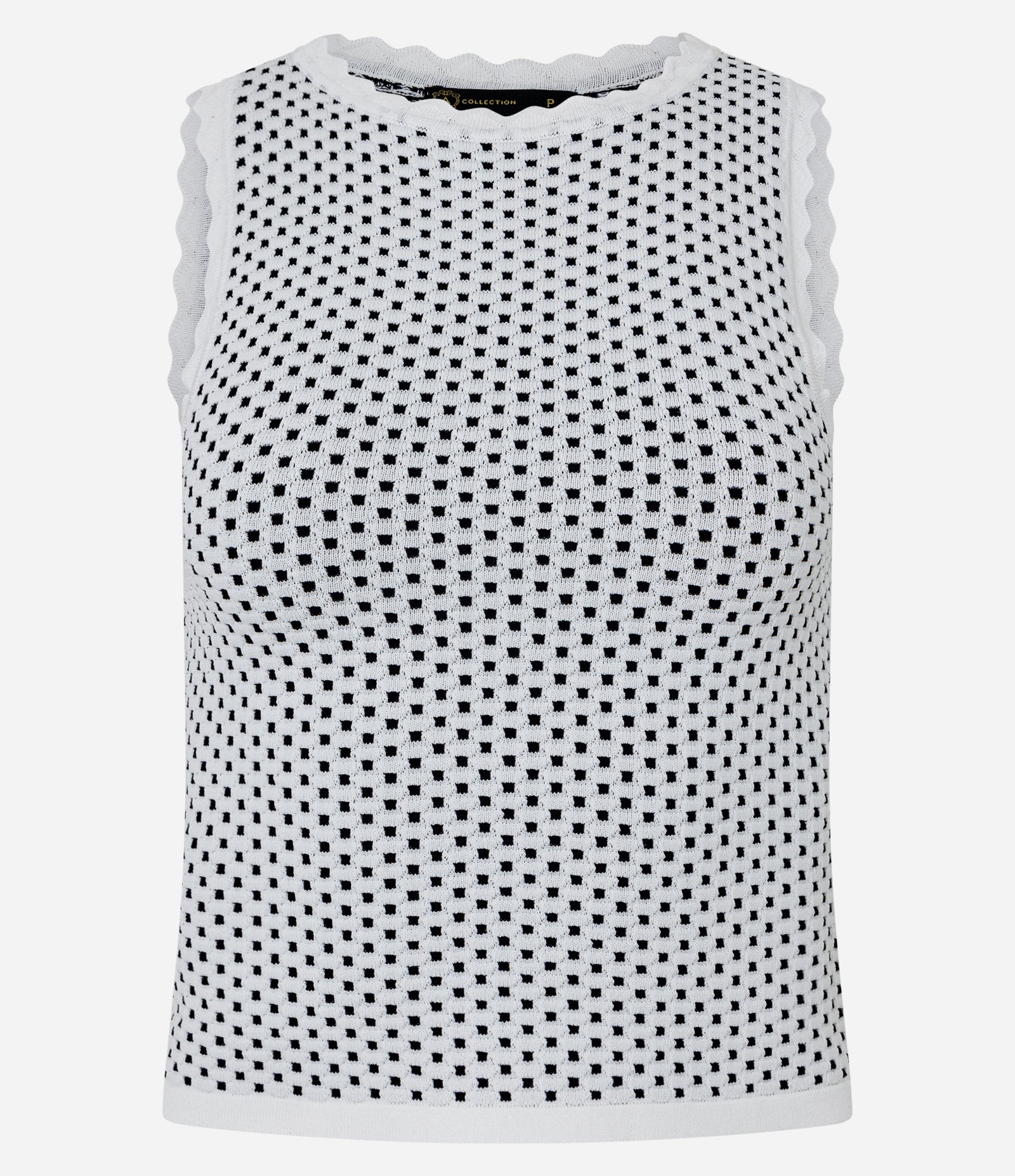 Blusa em Tricô com Borda Nuvem e Texturas Preto/Branco 4