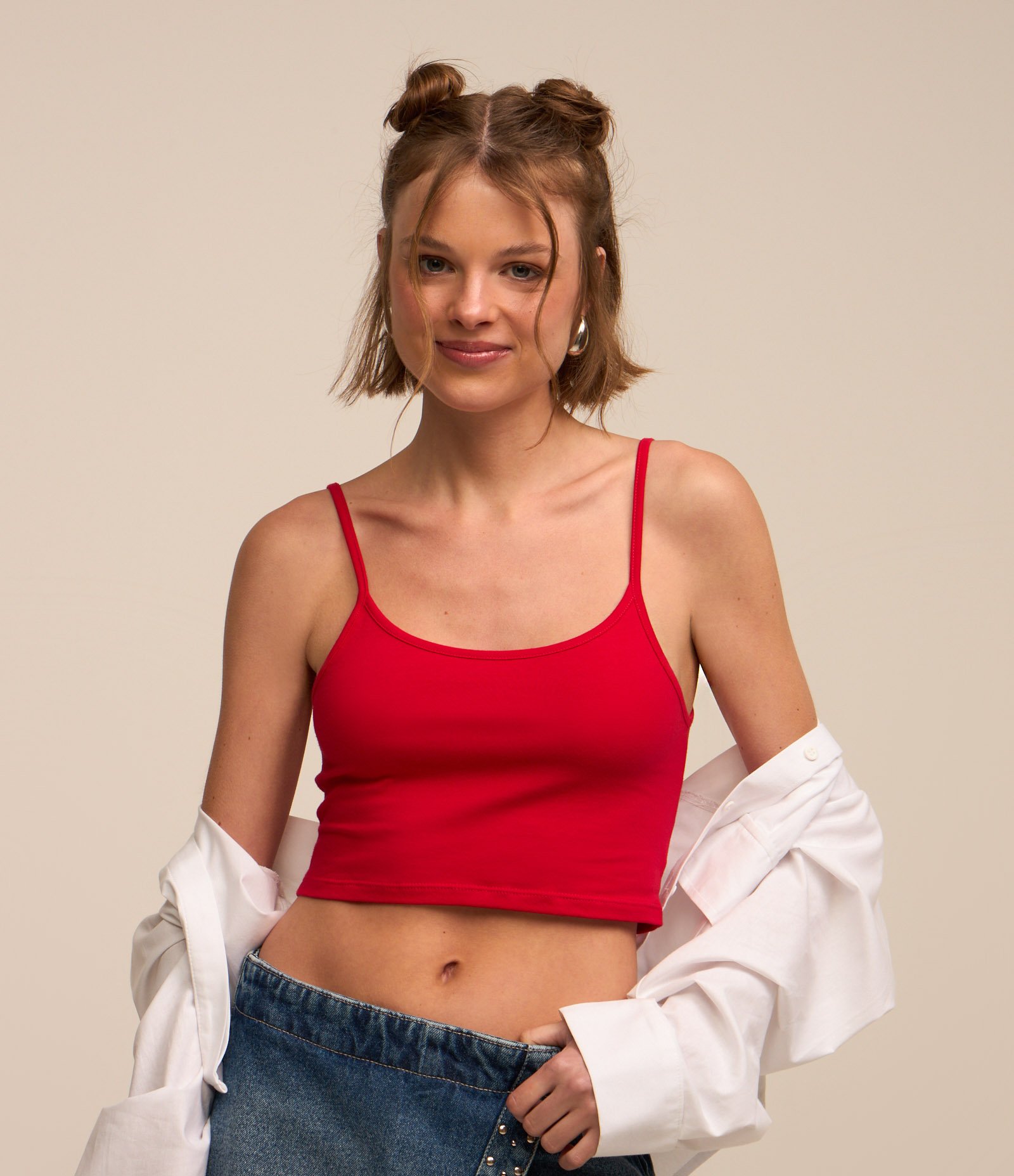 Blusinha de Alça Cropped em Cotton 1