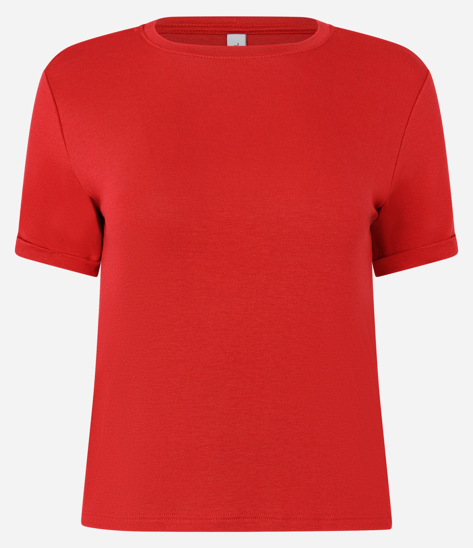 Blusa Básica em Viscose com Manga Dobrada Vermelho 4
