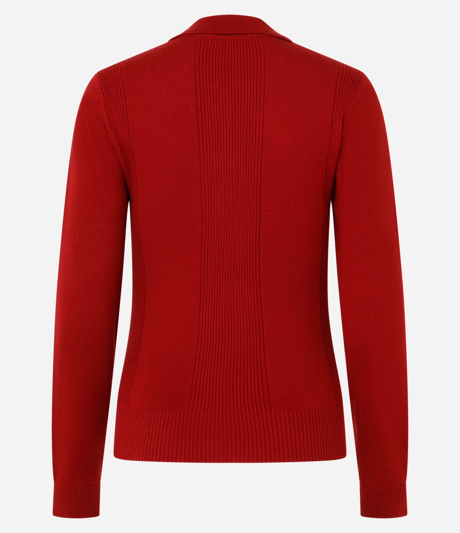 Blusa Manga Longa em Tricot com Gola Polo Vermelho 10