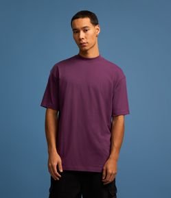 Camiseta Relaxed em Algodão Peruano com Gola Média