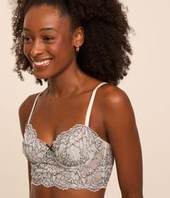 Sutiã Alongado Sem Bojo Com Renda Bicolor