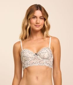 Sutiã Alongado Sem Bojo Com Renda Bicolor