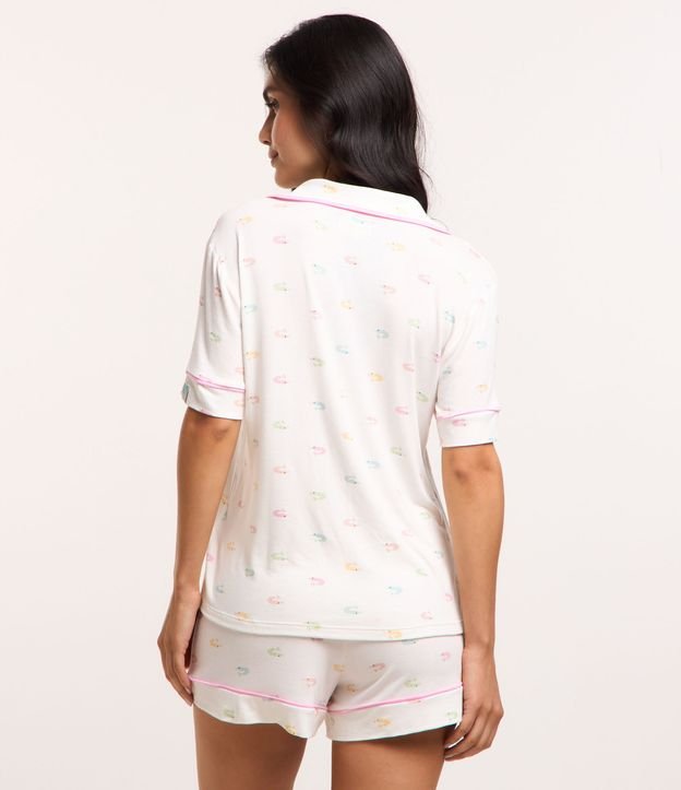 Pijama Short Doll em Viscose com Estampa Camarão