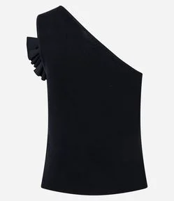 Blusa Ombro Só em Tricô com Laços