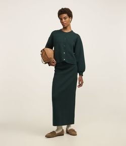 Saia Midi em Tricô com Textura