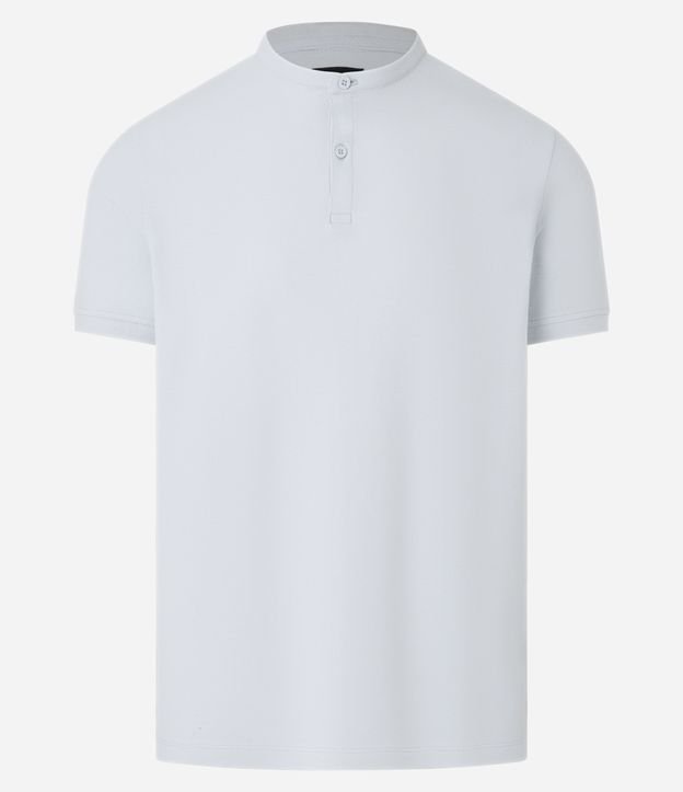 Polo Slim em Algodão Texturizado com Gola Padre