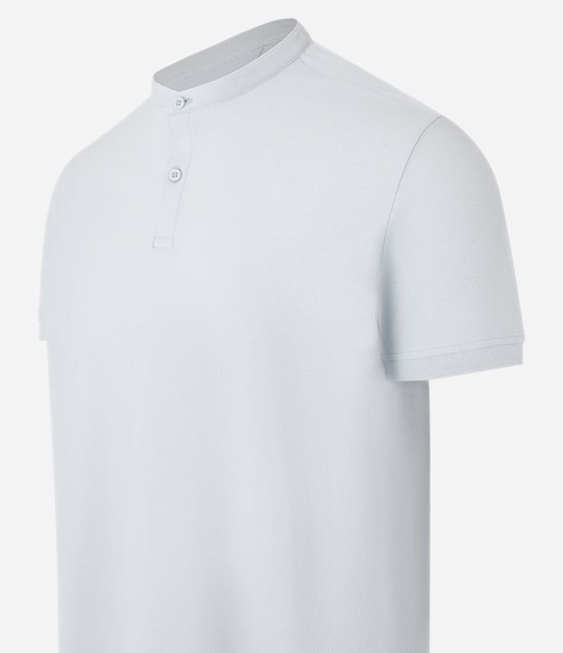 Polo Slim em Algodão Texturizado com Gola Padre