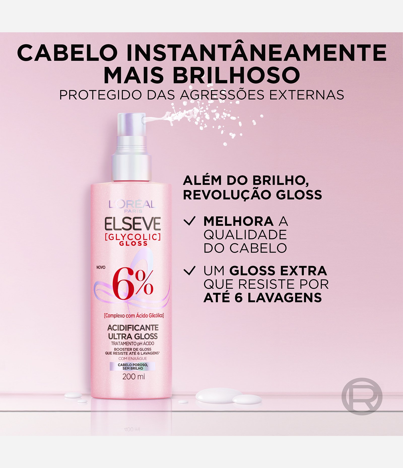 Acidificante Capilar Ultra Gloss Elseve Glycolic Gloss L'óreal Paris 200ml 2