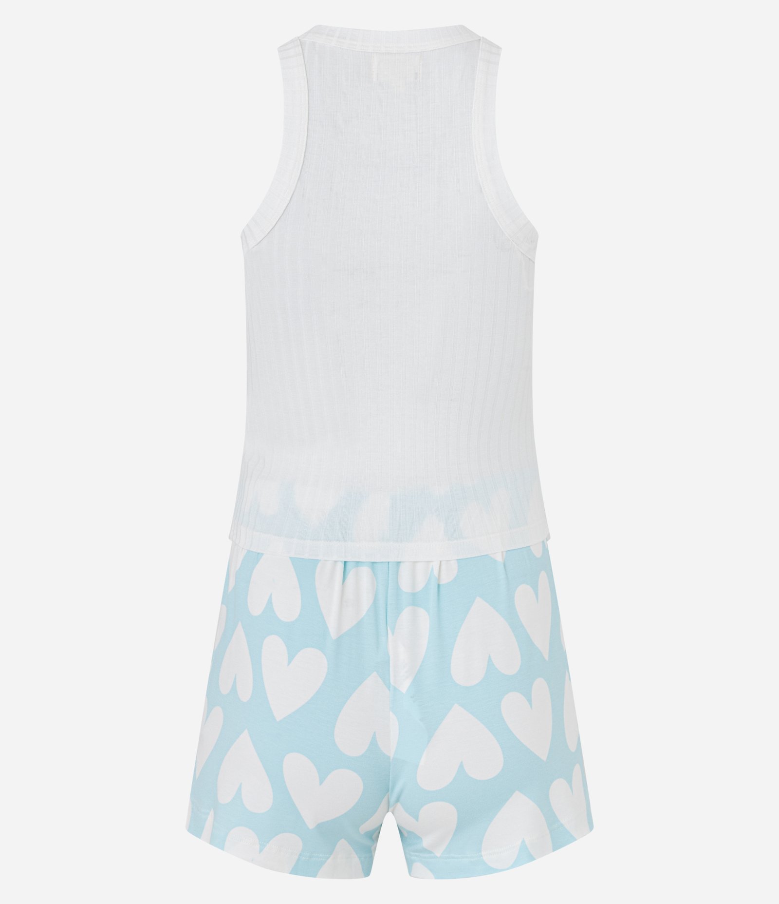 Pijama Short Doll em Viscose Estampado Corações Branco Neve 6