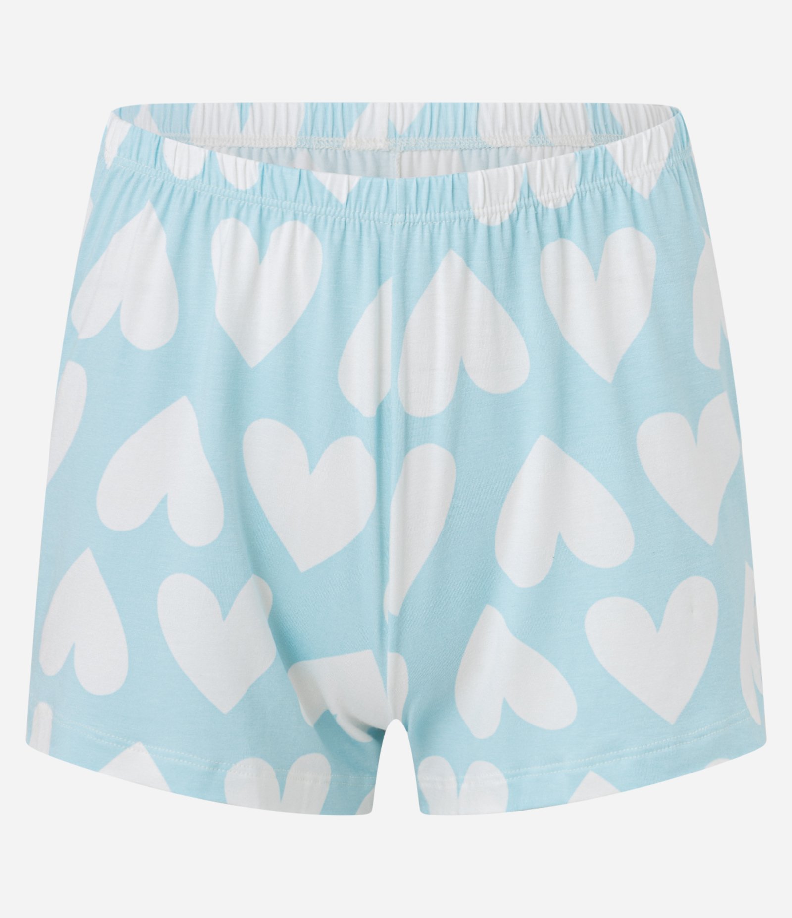 Pijama Short Doll em Viscose Estampado Corações Branco Neve 7
