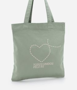 Bolsa em Algodão com Estampa Coração Todos Unidos pelo RS