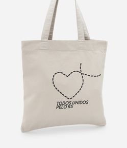 Bolsa em Algodão com Estampa Coração Todos Unidos pelo RS