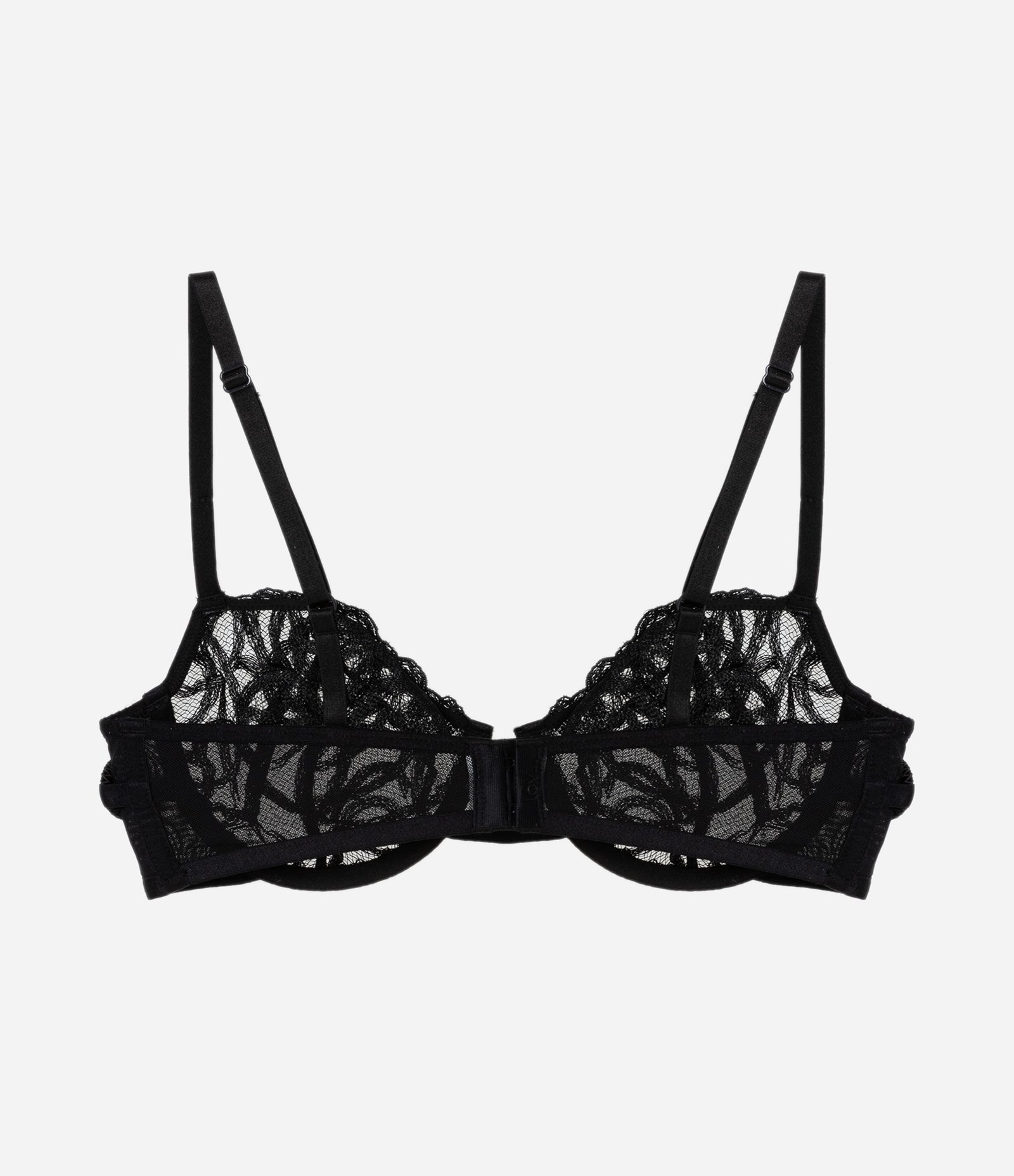 Sutiã Sem Bojo Com Aro e Tule Bordado Preto 5