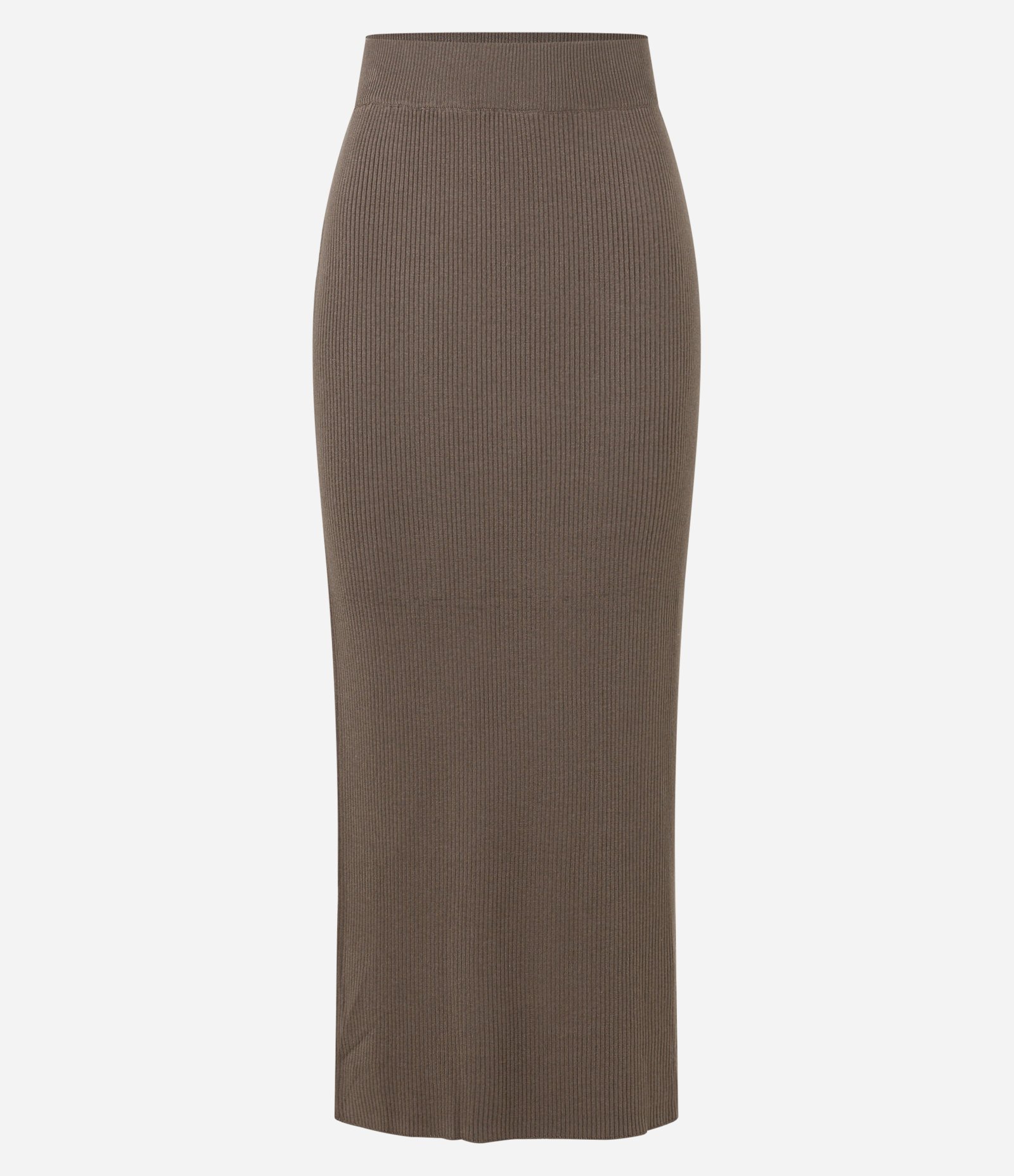 Saia Long Midi em Tricô com Textura Canelada Marrom 5