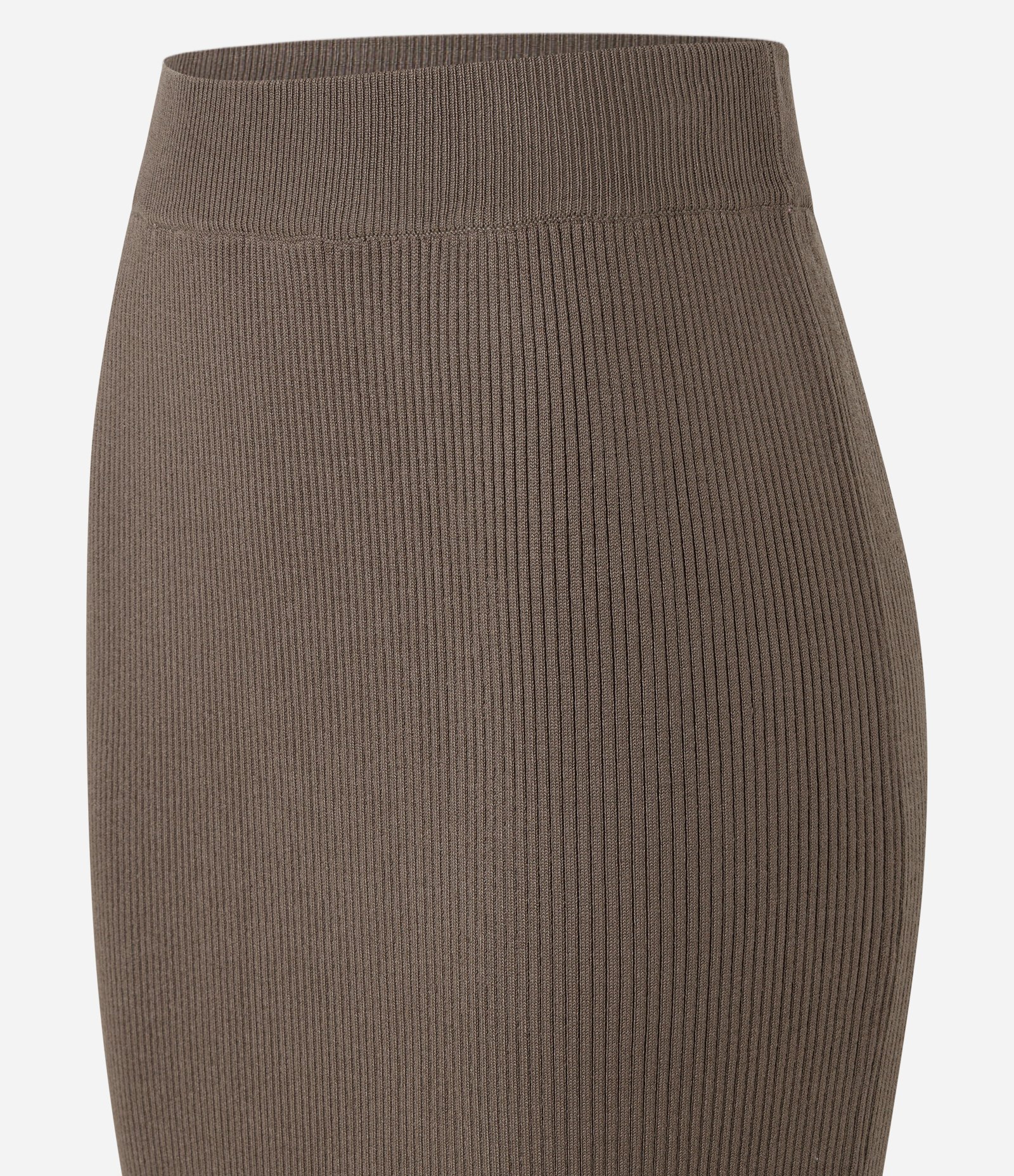 Saia Long Midi em Tricô com Textura Canelada Marrom 6