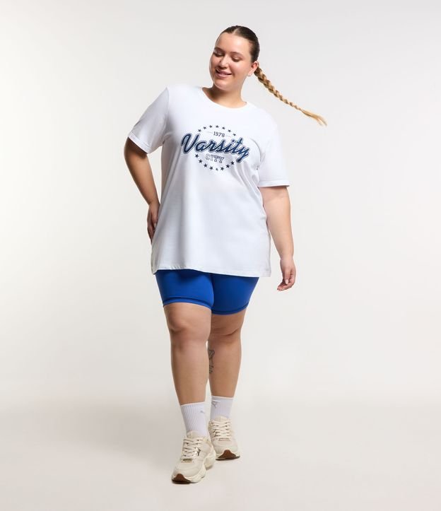 Bermuda Ciclista em Microfibra com Costura Destacada Curve & Plus Size