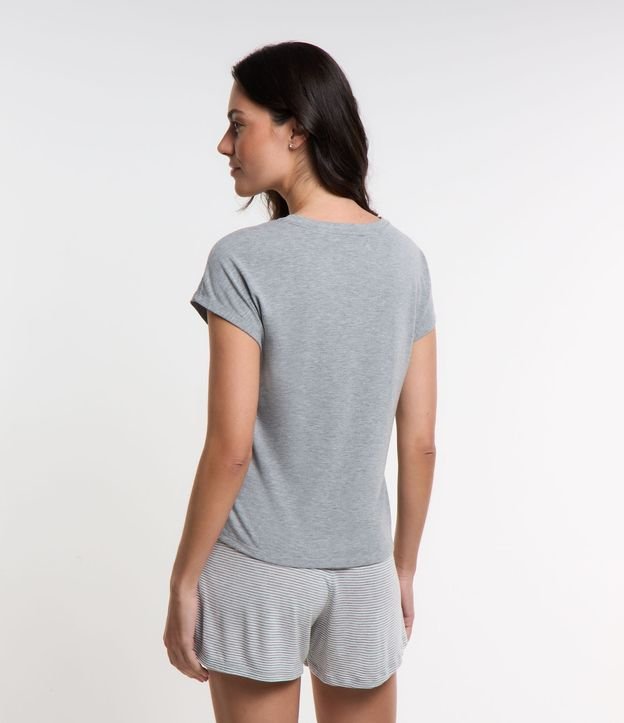 Pijama Curto com Estampa Lettering Sunshine